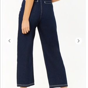 High waist wide leg contrast jean sz27